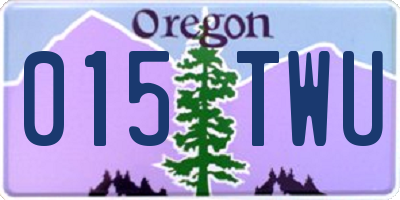 OR license plate 015TWU