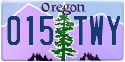 OR license plate 015TWY