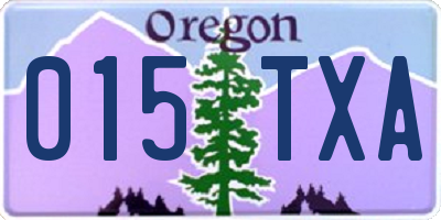 OR license plate 015TXA