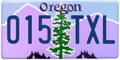 OR license plate 015TXL