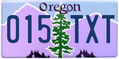 OR license plate 015TXT