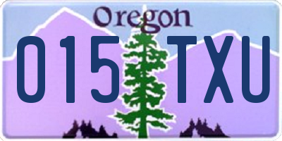 OR license plate 015TXU