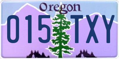 OR license plate 015TXY