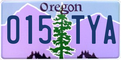 OR license plate 015TYA