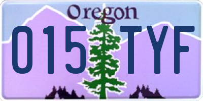 OR license plate 015TYF