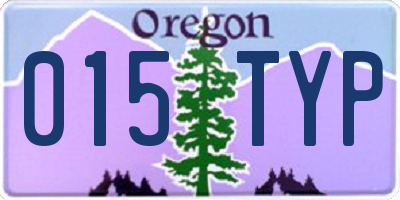 OR license plate 015TYP
