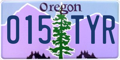 OR license plate 015TYR