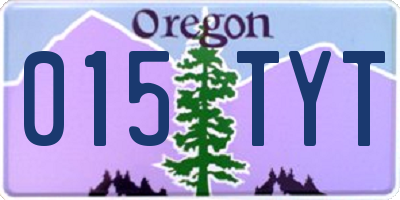 OR license plate 015TYT