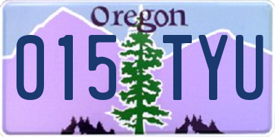OR license plate 015TYU