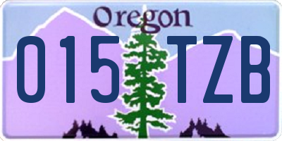 OR license plate 015TZB