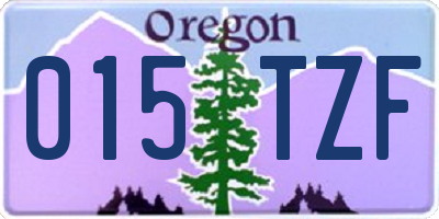 OR license plate 015TZF
