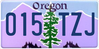 OR license plate 015TZJ