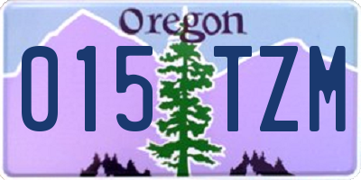OR license plate 015TZM