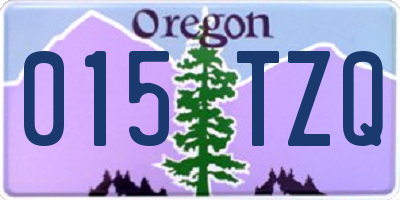 OR license plate 015TZQ