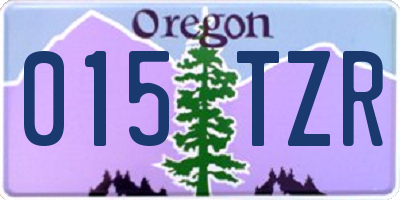 OR license plate 015TZR