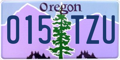 OR license plate 015TZU