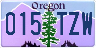 OR license plate 015TZW