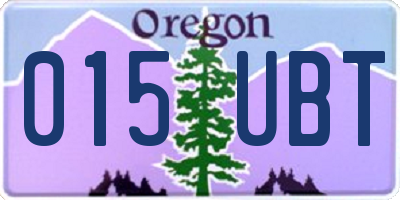 OR license plate 015UBT