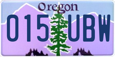 OR license plate 015UBW