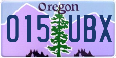 OR license plate 015UBX
