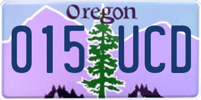 OR license plate 015UCD