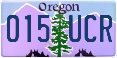 OR license plate 015UCR