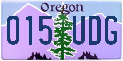 OR license plate 015UDG