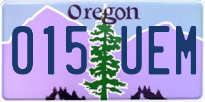 OR license plate 015UEM
