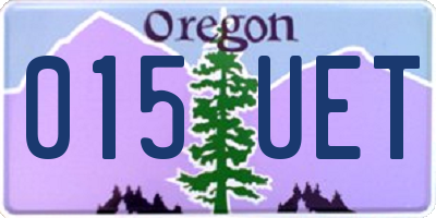OR license plate 015UET