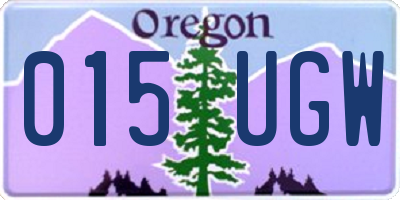 OR license plate 015UGW