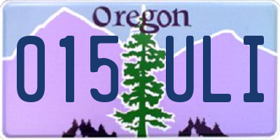 OR license plate 015ULI