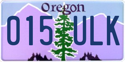 OR license plate 015ULK