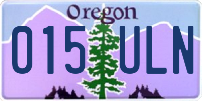 OR license plate 015ULN