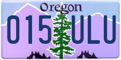 OR license plate 015ULU