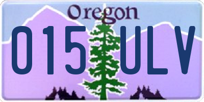 OR license plate 015ULV