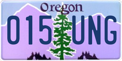 OR license plate 015UNG