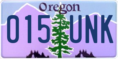 OR license plate 015UNK