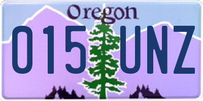 OR license plate 015UNZ
