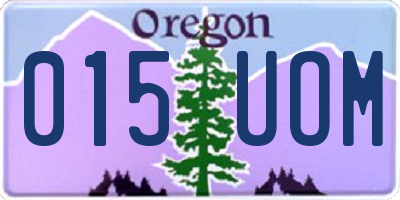 OR license plate 015UOM