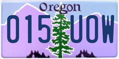 OR license plate 015UOW