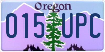 OR license plate 015UPC