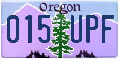OR license plate 015UPF