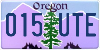 OR license plate 015UTE