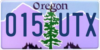 OR license plate 015UTX