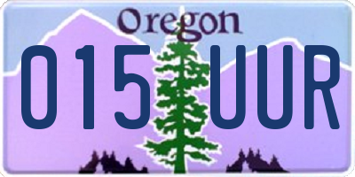 OR license plate 015UUR