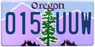 OR license plate 015UUW