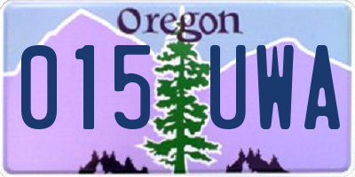 OR license plate 015UWA