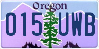 OR license plate 015UWB