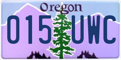 OR license plate 015UWC