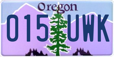 OR license plate 015UWK